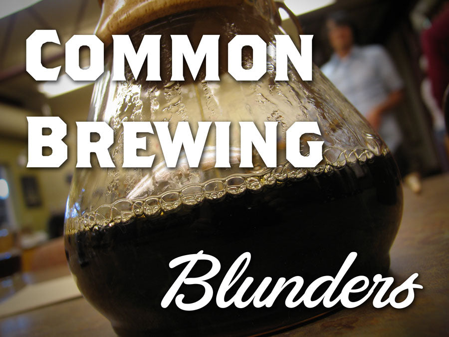 Brewed Coffee in a Chemex with the text Common Brewing Blunders overlaid in the center