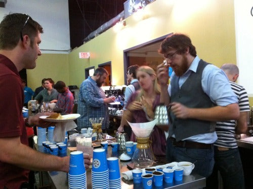 Batdorf staff serving Chemex coffee