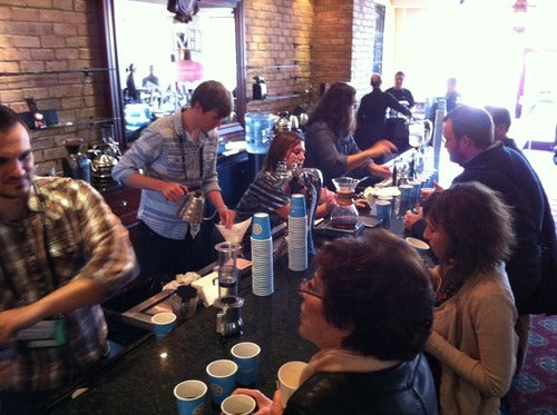 tedx Peachtree attendees enjoy hand-brewed Batdorf coffee