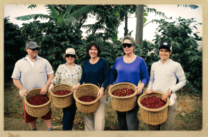 Stacey Eames, Highland Bakery, Linton Hopkins, Gina Hopkins, Restaurant Eugene, Holman and Finch, Jen Dalmy, Cherie Challain, travel, coffee origin, coffee farm, coffee processing, chef tour, Costa Rica Terrazu, La Minita, Guatemala, Fina el Valle, Gonzales Family, Bob Benck, group picking coffee