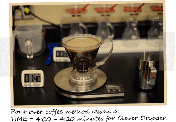  chemex, Clever Dripper, COFFEE BREWING, HOME BREWING, POUR OVER COFFEE, SINGLE SERVE COFFEE, TUTORIALS - Clever Dripper Steep Time